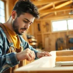 Carpentry Apprenticeship Near Me in a vibrant workshop with a focused apprentice.