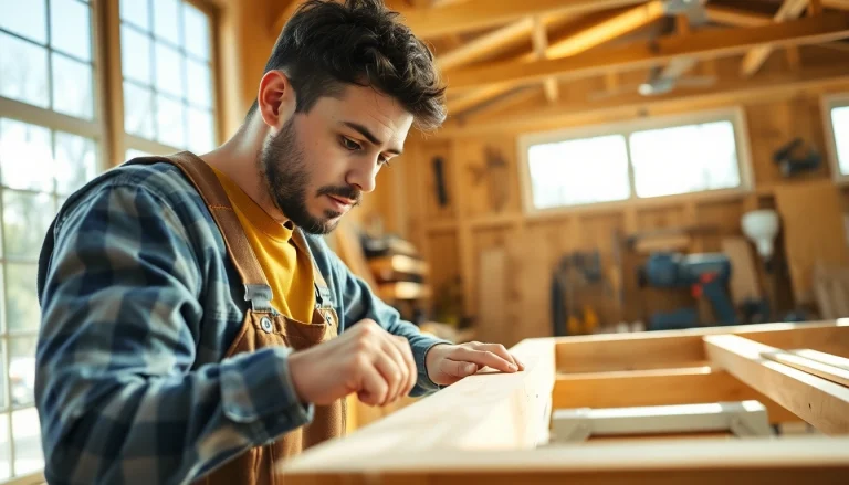 Carpentry Apprenticeship Near Me in a vibrant workshop with a focused apprentice.