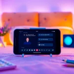Engaging character AI NSFW chat interface displayed on a modern device in a cozy setting.