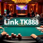 Players enjoying thrilling games at the luxurious Link TK88 casino, filled with poker chips and slots.