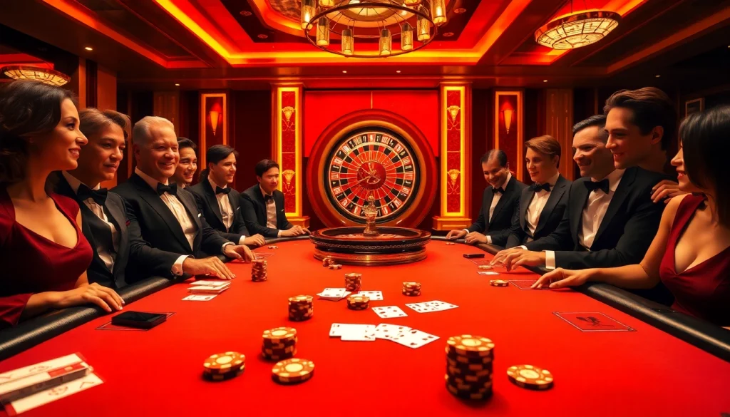 A thrilling casino scene showcasing poker excitement with Tool xo so sieu toc strategy elements prominently displayed.