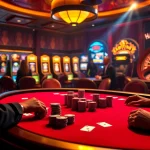 Players at a Haywin poker table strategize for victory in an exciting casino environment.