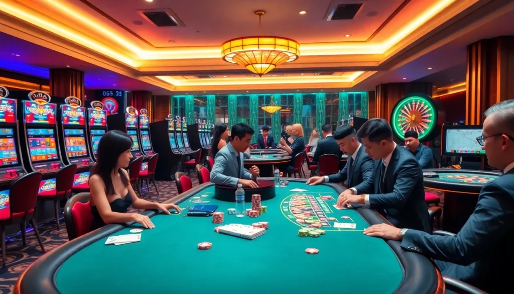 Experience the excitement of gg88 casino with vibrant gaming tables and professional dealers.