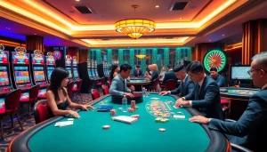 Experience the excitement of gg88 casino with vibrant gaming tables and professional dealers.