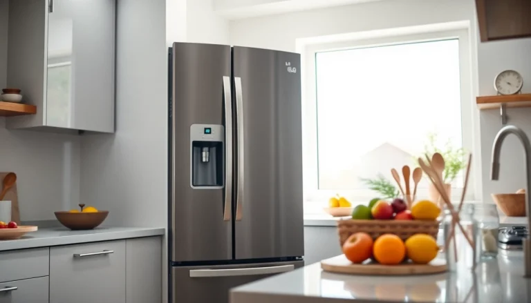 Waterdrop 5231JA2002A Refrigerator Water Filter showcasing modern kitchen installation with fresh fruits and glass of water.