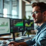 SEO Agentur optimiert Webseiten in einem modernen Büro mit Computeranalysen.