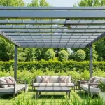 Enhance your outdoor space with a modern steel pergola that combines style and durability.