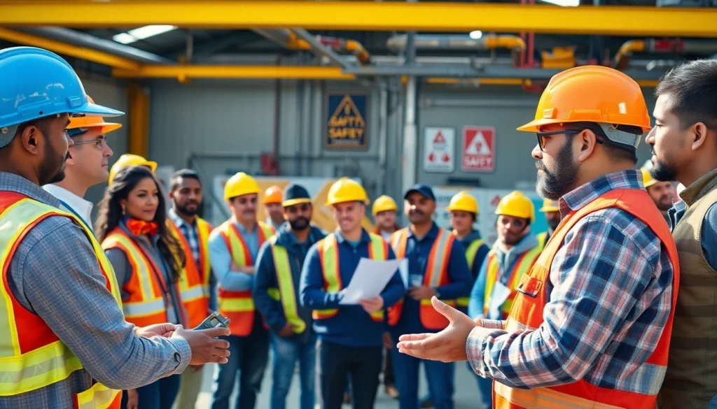 Engaging construction safety training session demonstrating essential skills and equipment.