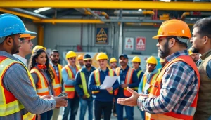 Engaging construction safety training session demonstrating essential skills and equipment.