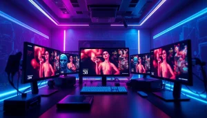 NSFW AI image generator showcasing stunning creations in a modern workspace.