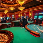 Players enjoying a high-stakes game at a luxurious casino table with https://www.bdjl.org/ digital interface.