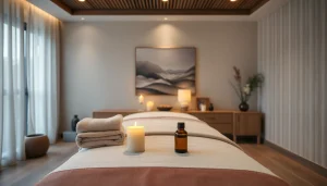 Professional 출장안마 setup with inviting massage table and soothing ambiance.