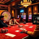 Experience thrilling poker action at Haywin's upscale casino, featuring vibrant gaming elements.