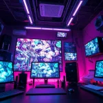 NSFW AI art generation in a modern digital workspace with vibrant colors.