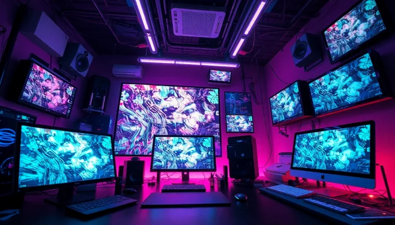 NSFW AI art generation in a modern digital workspace with vibrant colors.