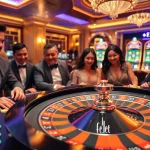 Experience thrilling casino action at https://febet8.com with a lively roulette table and engaged players.