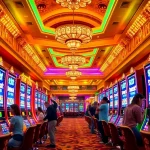 Para pemain merayakan kemenangan di mesin slot deposit 1000 di kasino mewah.