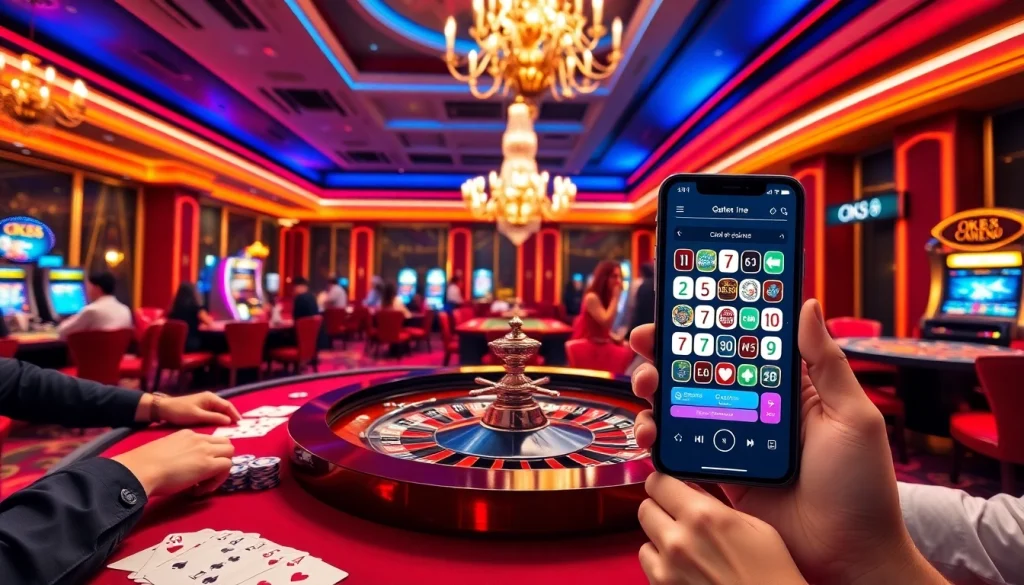 Experience the thrill of gambling at https://ok88.tech/ with an elegant casino ambiance featuring players at a roulette table.