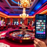 Experience the thrill of gambling at https://ok88.tech/ with an elegant casino ambiance featuring players at a roulette table.