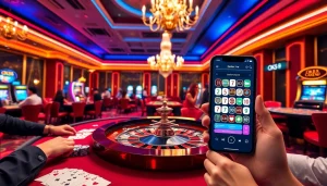 Experience the thrill of gambling at https://ok88.tech/ with an elegant casino ambiance featuring players at a roulette table.