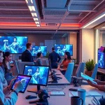 Innovative workspace showcasing nsfw ai image generator technology in a modern office setting.