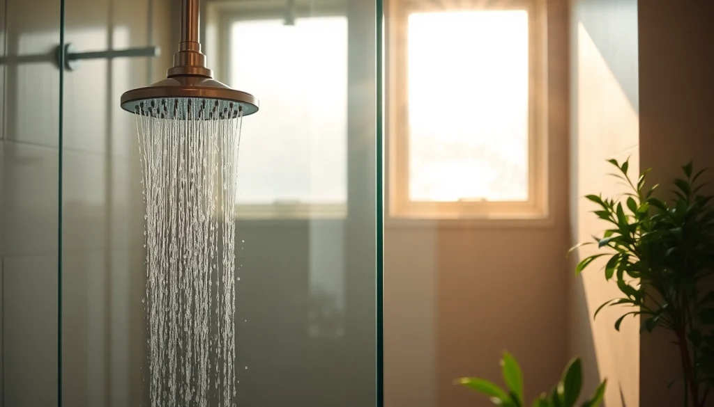 Enjoying a relaxing sunny shower experience in a modern, inviting bathroom.