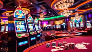 Rasakan sensasi Depo 5k di kasino mewah dengan meja permainan yang penuh warna.