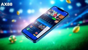 Góc nhìn hấp dẫn về ứng dụng AX88, thể hiện giao diện cá cược trực tuyến sống động trên điện thoại thông minh.