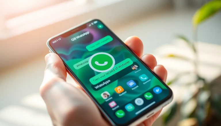 Experience GB WhatsApp's vibrant interface showcasing dynamic chat features and customizable themes.