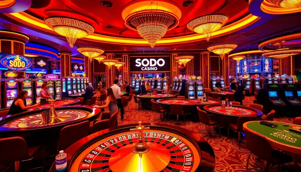 Play at SODO CASINO with thrilling games and dazzling atmosphere featuring exciting roulette and poker action.