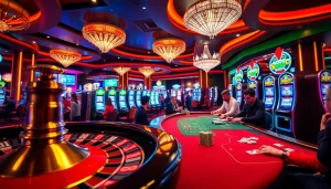 Players enjoying their bets at SODO Casino amid the excitement of slot machines and roulette.