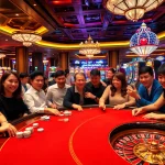 Players enjoying high-stakes poker at a luxurious casino in luong son, highlighting thrilling moments and vibrant atmosphere.
