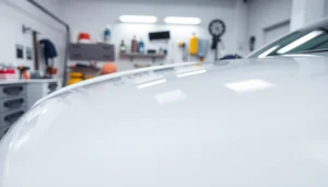 Highlighting a car detailing Chattanooga experience in a bright garage with polished vehicles.
