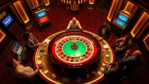 Experience the thrill of BRABET as players enjoy a luxurious casino atmosphere with roulette and high-stakes excitement.