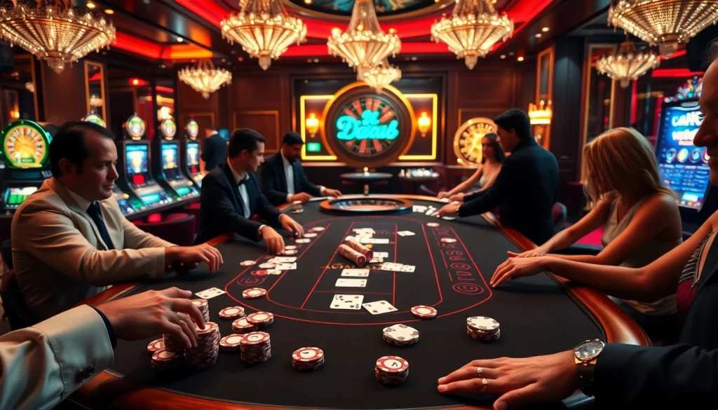 Experience the thrill of b52club with vibrant poker chips and a lively casino atmosphere.