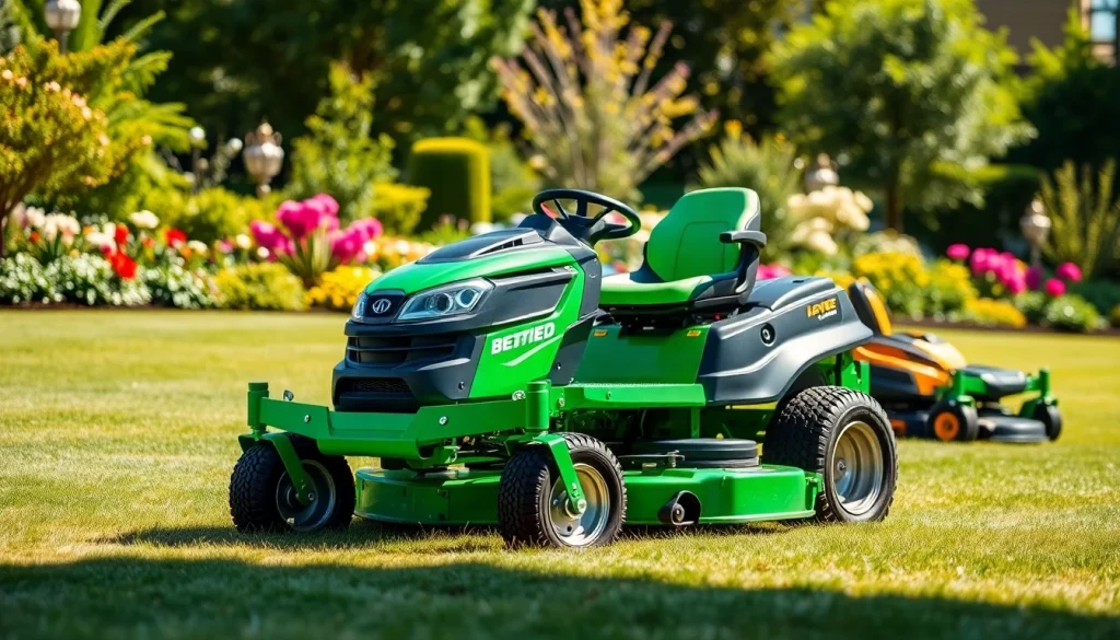 Discover premium zero turn mowers for sale, featuring modern designs in a lush outdoor setting.