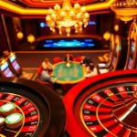 SHBET online casino interface showcasing vibrant gambling action with roulette and poker chips.