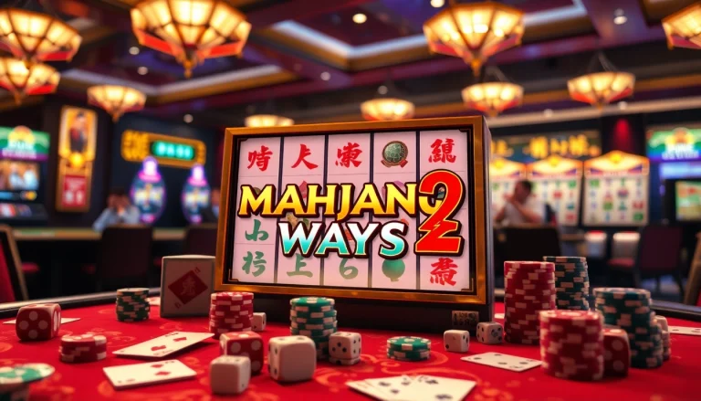Win big on Mahjong Ways 2 as players spin vibrant Chinese slot machine symbols in a thrilling casino.