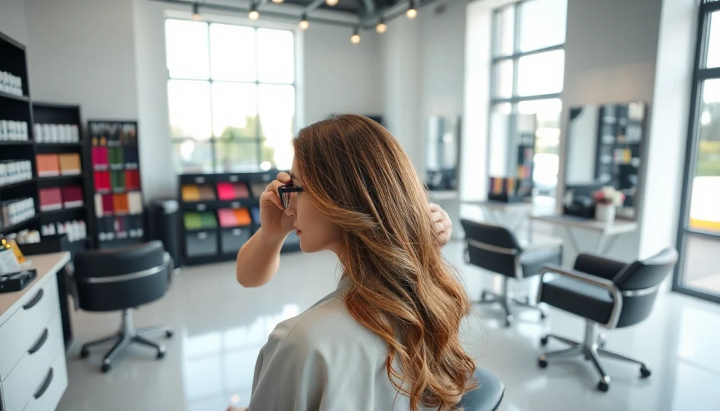 Coafură creativă realizată într-un salon de coafura modern și elegant.