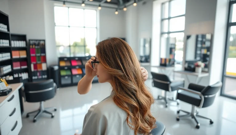 Coafură creativă realizată într-un salon de coafura modern și elegant.