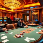 Experience the excitement of Man88 with vibrant casino visuals showcasing poker, roulette, and slots.