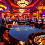 Exciting gaming action at XX88 COM with vibrant poker tables and dazzling slot machines.