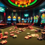 Experience the excitement of the hidden wiki dark web in a luxurious casino scene with poker chips and roulette.