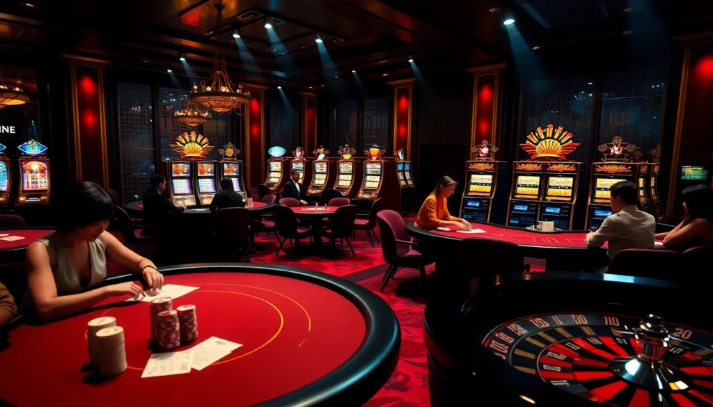 Experience the thrill of gambling at https://f168.group/ with vibrant poker tables and glowing slots.