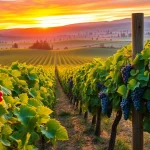 Experience the beauty of Clarksburg wineries with vibrant vineyards and ripe grape clusters.