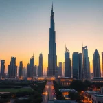 Experience the skyline of Dubai City featuring innovative architecture and vibrant lights.