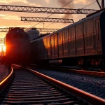 Train derailment incident highlighting track damage and locomotive chaos in an industrial environment.