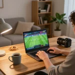 Enjoying live football streaming on https://socolivees.tv/ with engaging home gaming atmosphere.