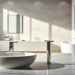 Scopri sanitari eleganti in un moderno ambiente bagno, progettati per stile e funzionalità.