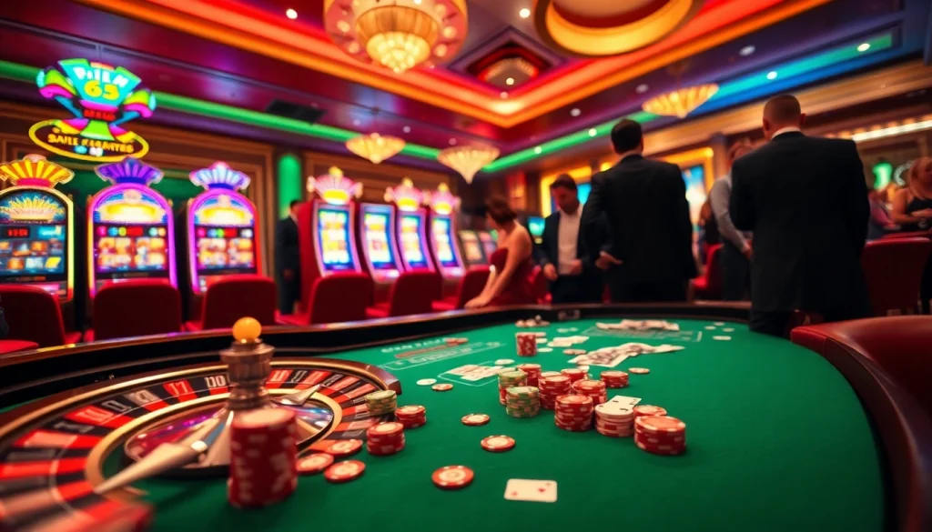 Un gameplay excitant au meilleur casino en ligne mettant en avant des jetons de poker et une roue de roulette.